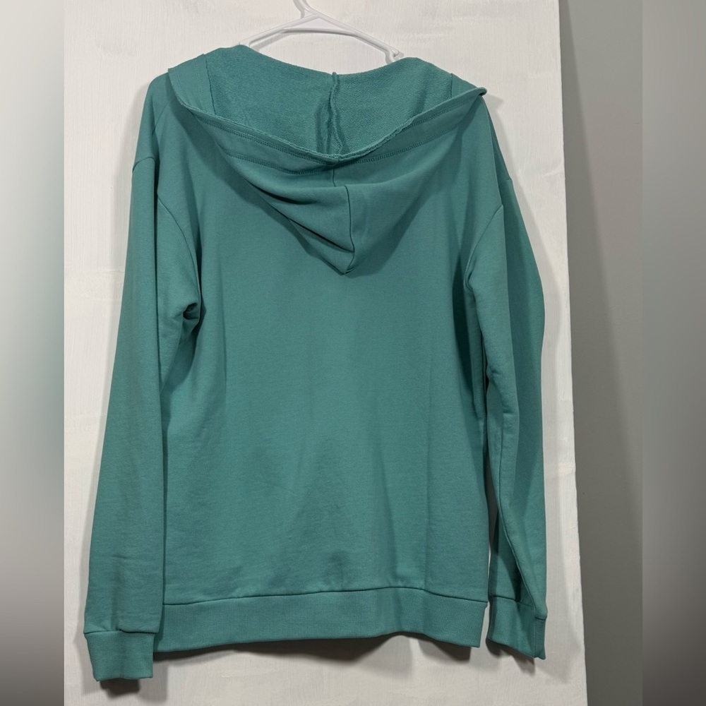 Jag Jeans Women's V-Neck Teal Hoodie Pullover - Picture 6 of 10